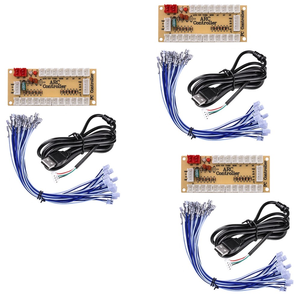 Zero Delay Arcade USB Encoder With USB Cable For Mame Jamma DIY PC Game 3 Sets