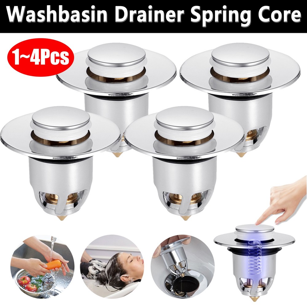 Washbasin Leaking Leak-proof Plug Electroplating Drainer Bouncing Core Push Type