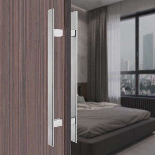 Stainless Steel Double Sided Push Pull Door Handle, H-shaped Door Pull Handle US