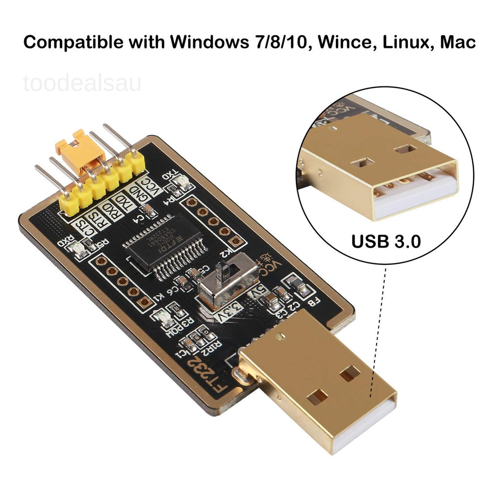 FT232RL USB to TTL Adapter for Development Projects, Serial black