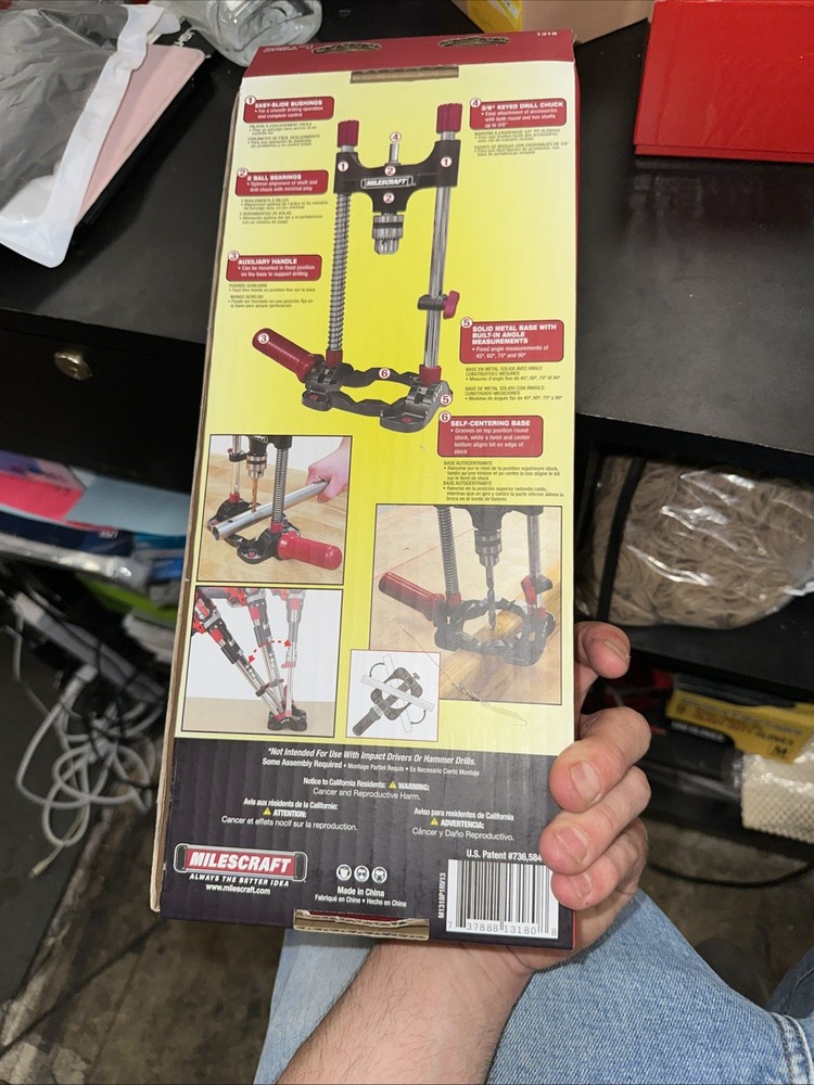 Milescraft 1318 Drill Mate Portable Drill Press Guideb Jig Multi Angle Settings
