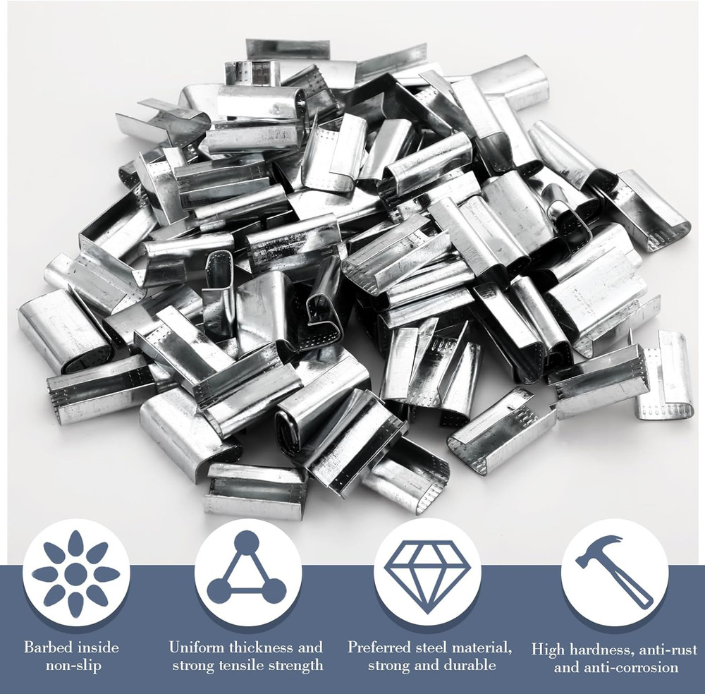 2000 Pcs Packaging Strapping Open Serrated Seals for 1/2" Strap Width Polyester