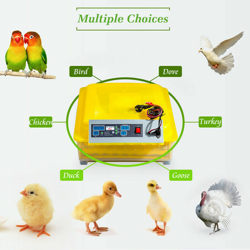 Egg Bird Incubator 96 Eggs Automatic Poultry Hatcher Breeder Digital Display