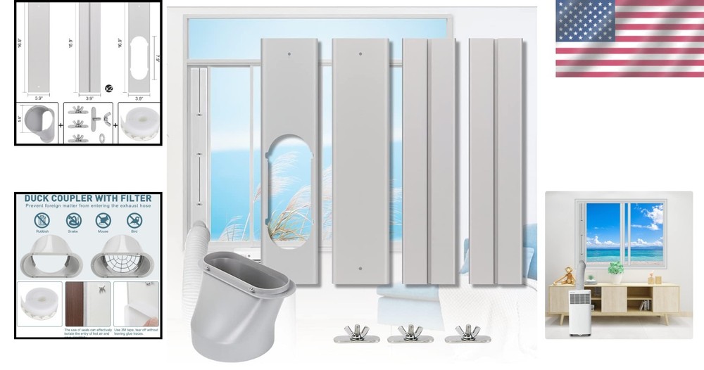 Efficient AC Window Kit for Residential Use - No Tools Required Installation