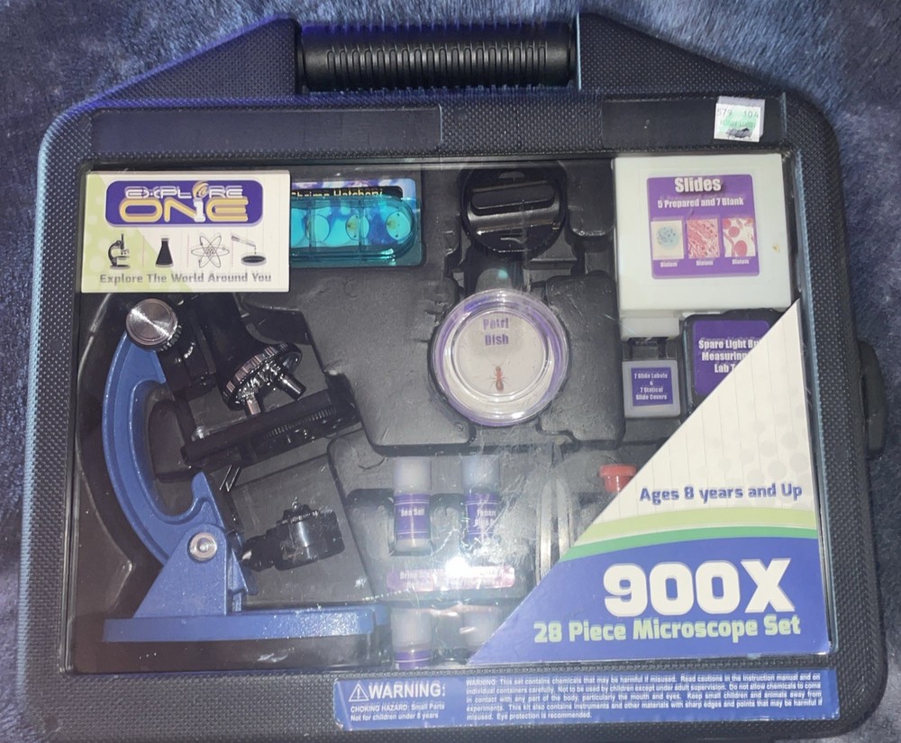 Bresser Explore One Microscope Kit 28 Piece Microscope One Stem 900X Pre Owned