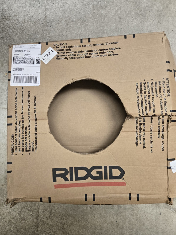 RIDGID C-45 Solid Core Cable -1/2"X75 ft (87597) *NEVER USED IN BOX*