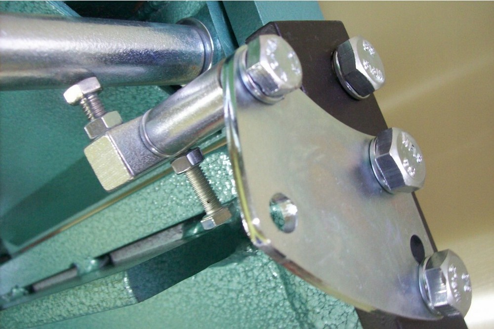 Angular scale and a bending angle limiter for our sheet metal benders.