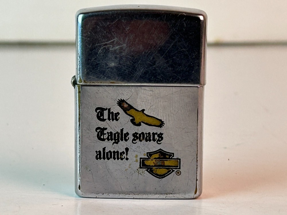 Zippo 1991 Harley Davidson "The Eagle Soars Alone" Cigarette Lighter, Original