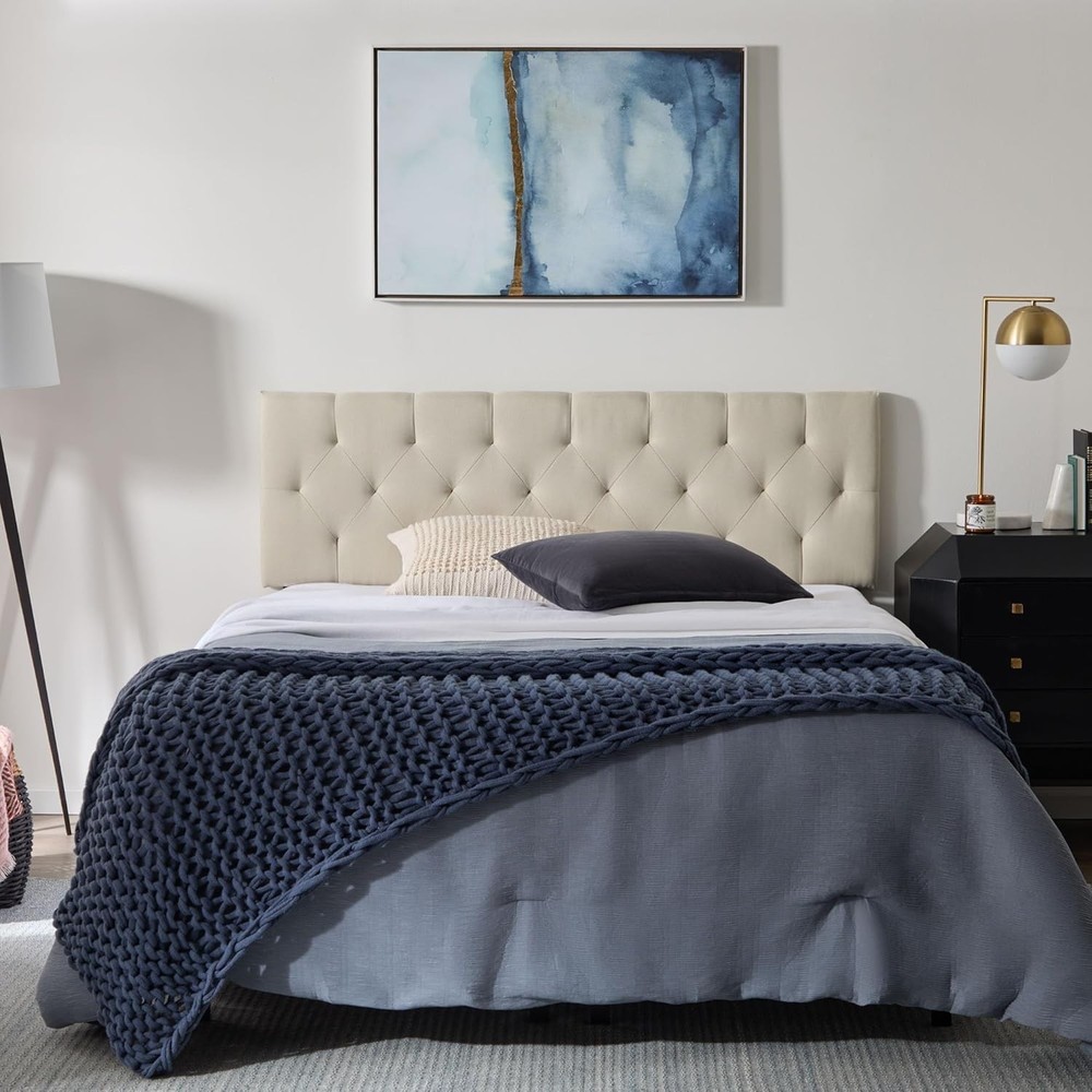 Luxurious Pearl Mid-Rise Headboard - Easy Assembly & Versatile Mounting Options