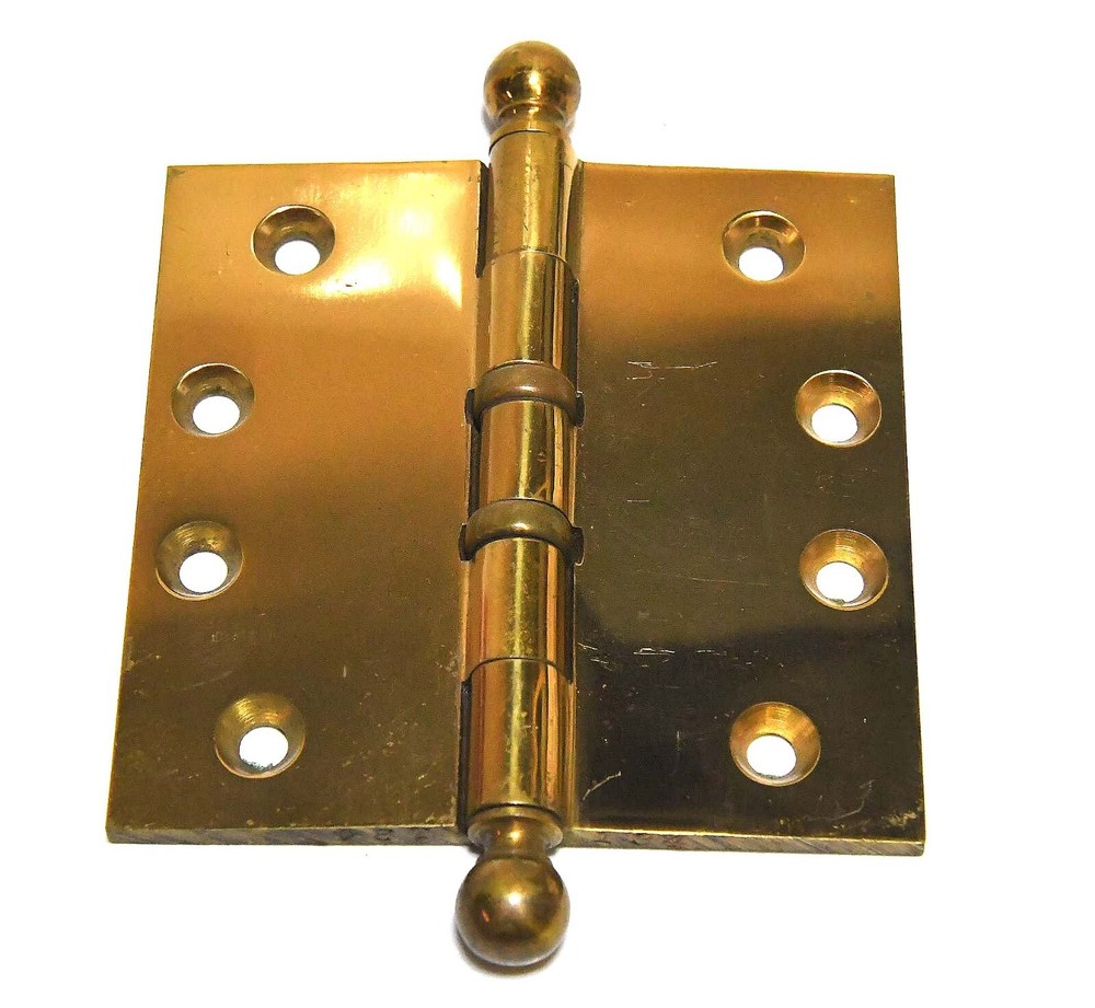 SINGLE BRASS CANNONBALL TIP HINGE 4 X 4