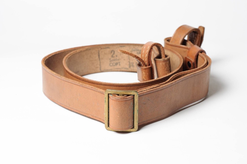 Leather army adjustable belt, for historical reenactment