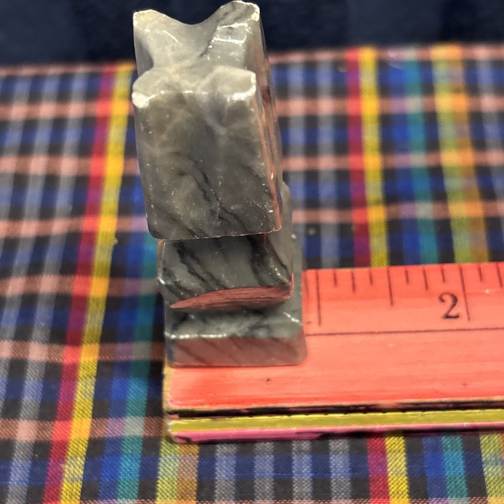 Vintage Rook Black Marble Onyx Agate Aztec Chess Piece Replacement C7