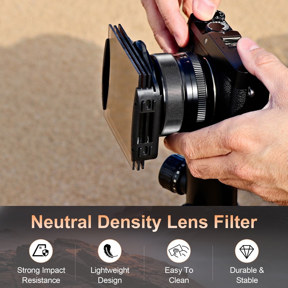 2Pcs ND8 Reverse GND Filter Graduated Neutral Density Lens Filter, Gray