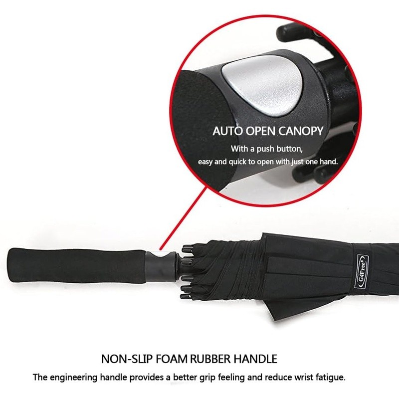 Ultimate Golf Umbrella Windproof Automatic Open Double Canopy Travel Durable New