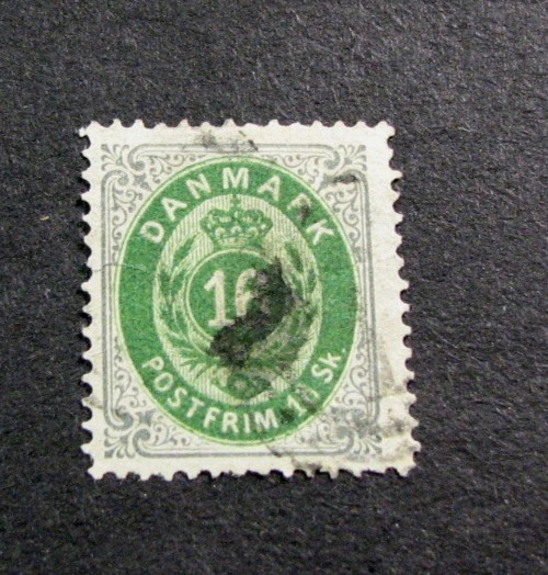 Denmark Stamp Scott# 20 Royal Emblems 1871 Used H360