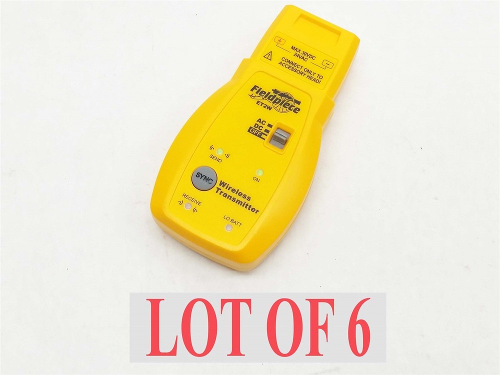 FIELDPIECE ET2W HVAC HVACR ACCESSORY HEAD WIRELESS TRANSMITTER 100ft RANGE LOT 6