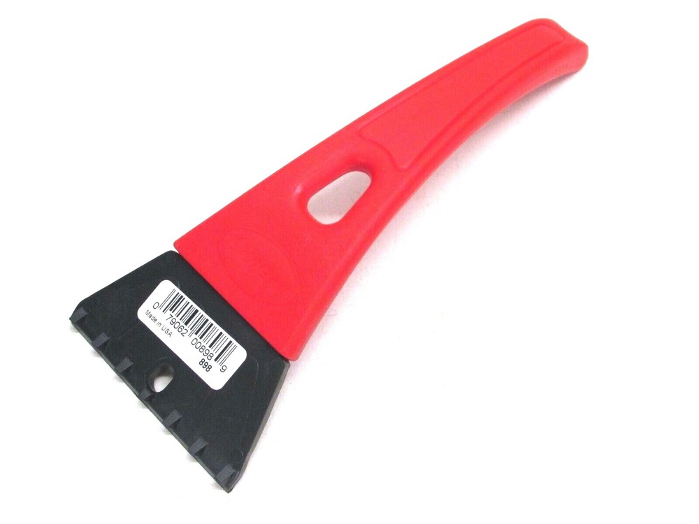 NOS! (1) MALLORY 10" RED PLASTIC ICE SCRAPER, #898