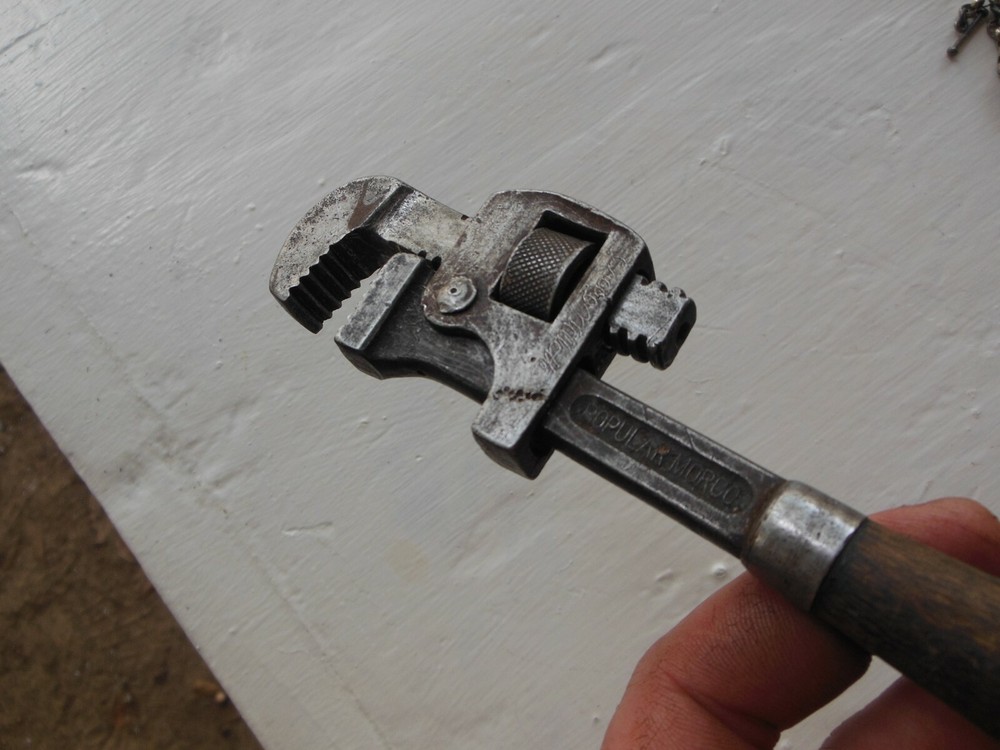Stillson "MORCO" Antique 7" Pipe Wrench Moore Drop Forge Springfield MA