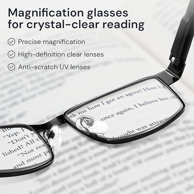 BLS Businessman Rectangular Reading Glasses - Professional Durable Readers - ...