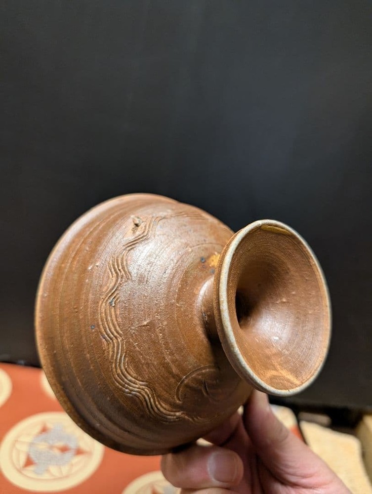 Tea Utensils with elevated stand brown approx 15cm