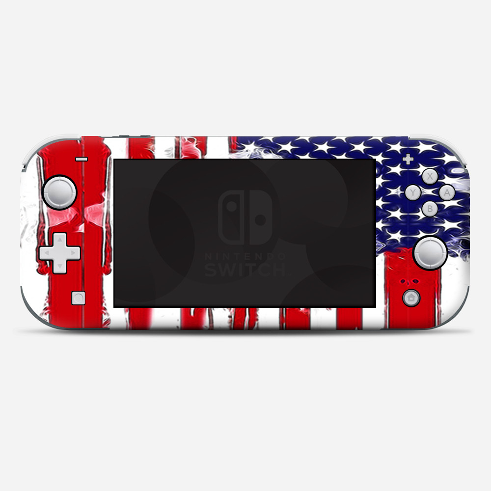 Skins Decals wrap for Nintendo Switch Lite - U.S.A. Flag Skull Drip