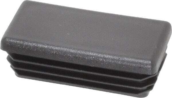 Caplugs Rectangular Head Plug 1 x 2" OD, Polyethylene, Black