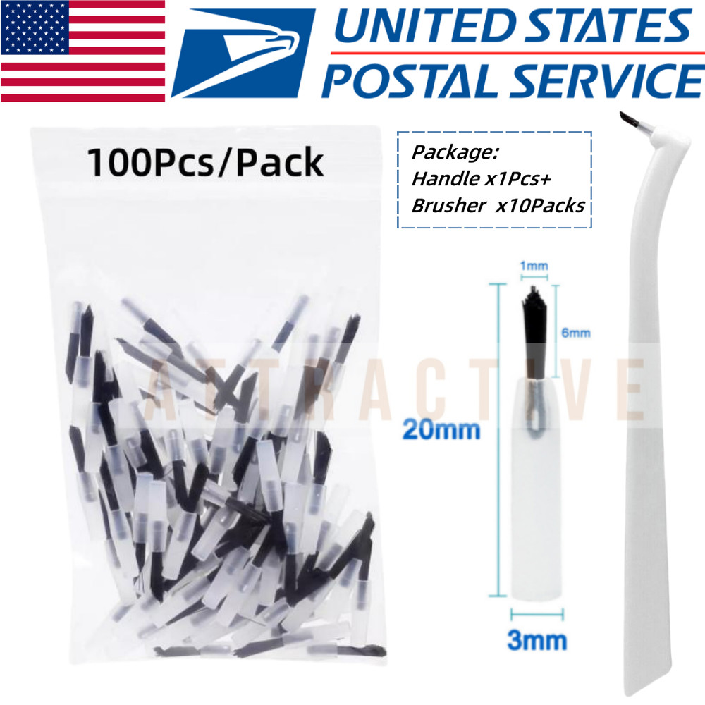 Dental Micro Brushes Composite Resin Mini Applicator Brush Tips 1000Pcs + Handle