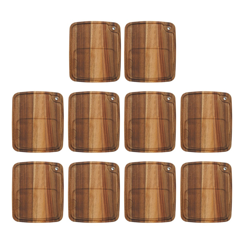 10PCS Wood Steak Plates with Juice Channel Acacia Wooden Steak Board Anti-mold?