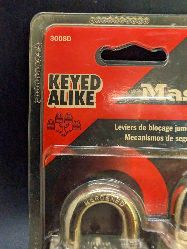 Master Lock 3008D No. 3 Padlock 4 Pack