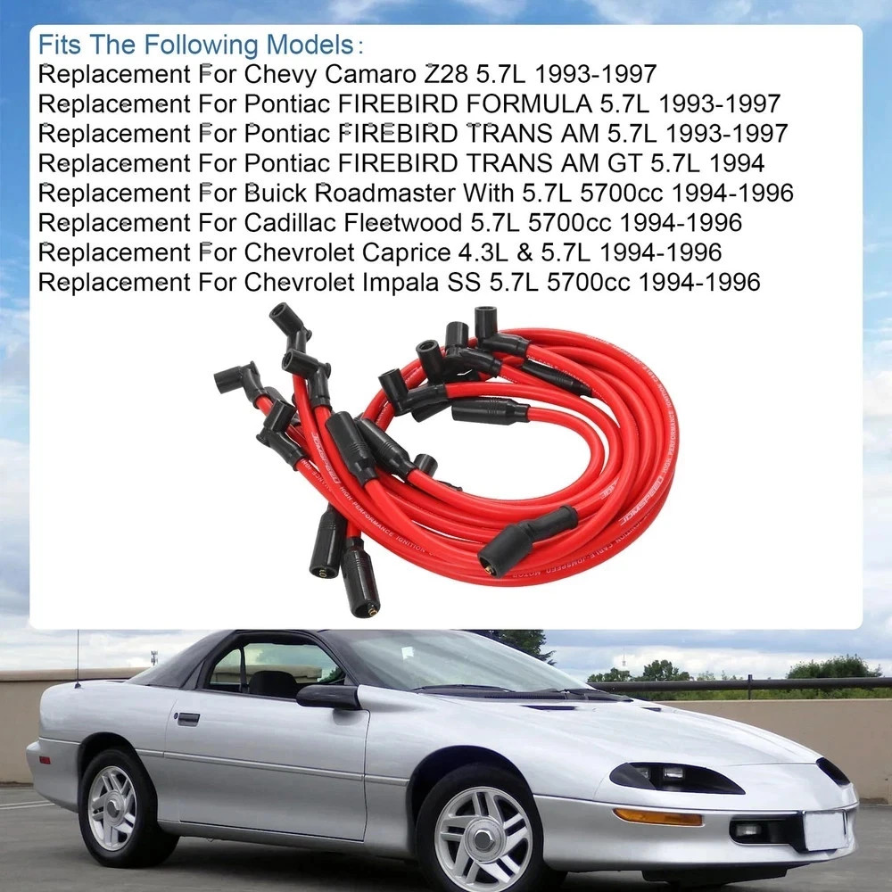 JDMSPEED New Performance Spark Plug Wire Set 10.5mm Replacement for Chevy GM LT1