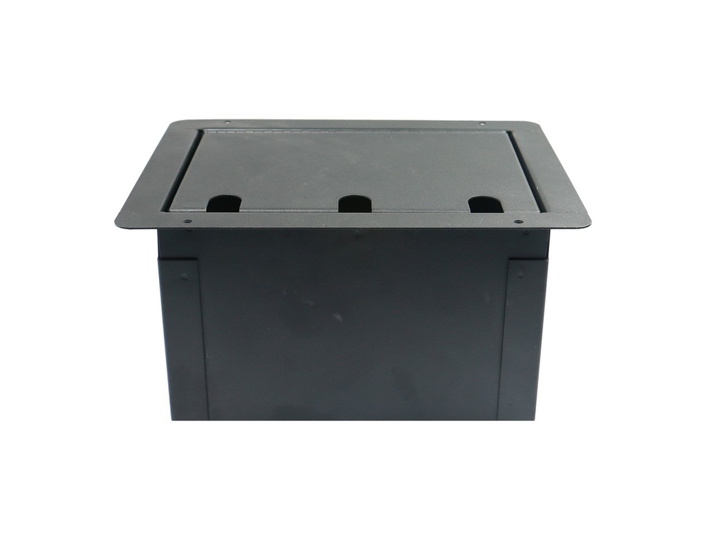 Elite Core Large Recessed Pocket Floor Box With Customizable Blank Solid Plate