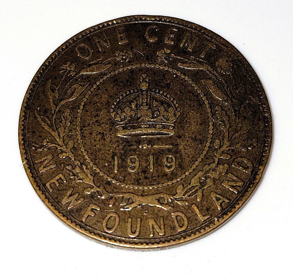 1919 C Newfoundland Large Cent Coin. Good Grade