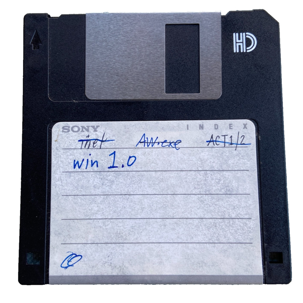 Vintage Computer Software Microsoft Windows 1.0 1985 3.5” Floppy Disk Has Files