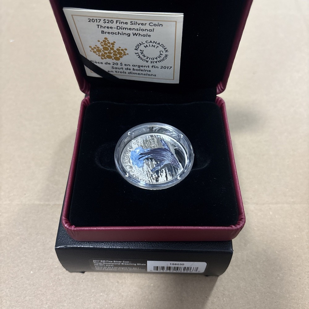 2017 $20 Breaching Whale - Pure Silver Coin