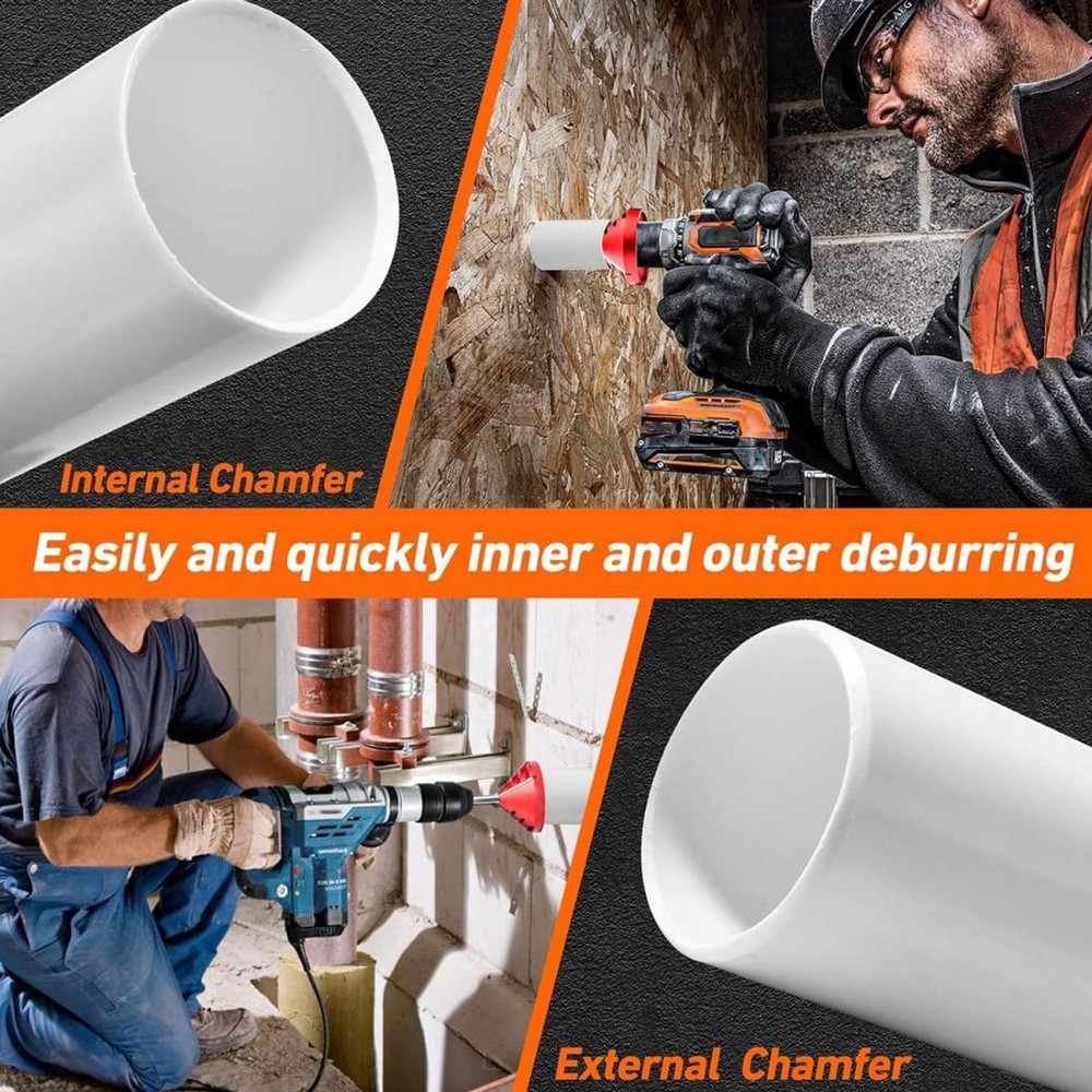 PVC Deburring Tools - 2 in 1 Inner Outer Chamfer Tools, Pipe Deburring...