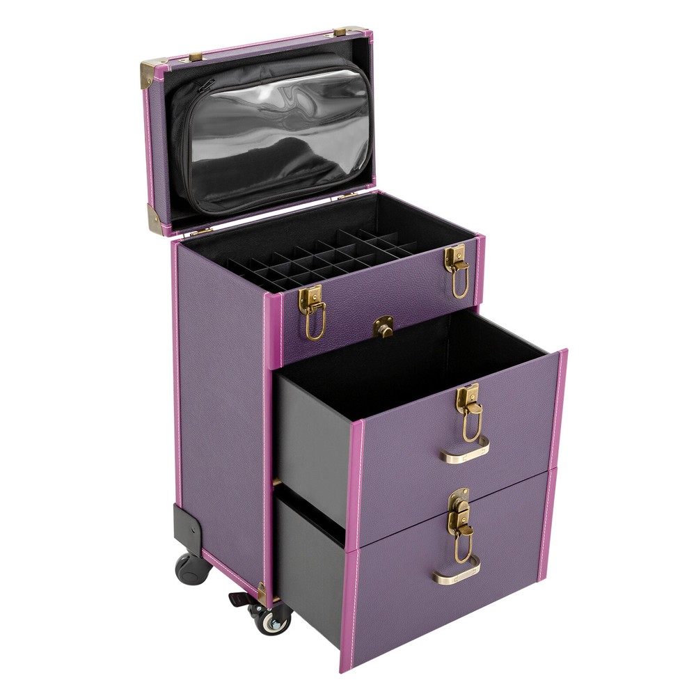 Professional Rolling Makeup Train Case Cosmetic Trolley Makeup Storage Organizer
