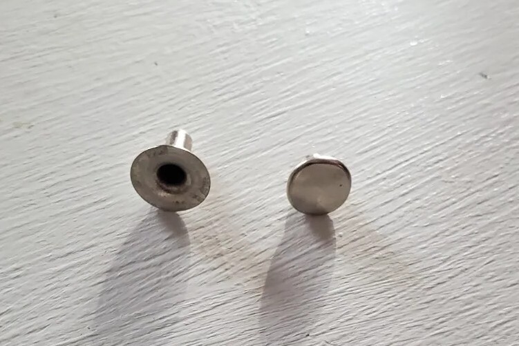 9 Boxes Small Nickle Plated Rivets A302 Vintage