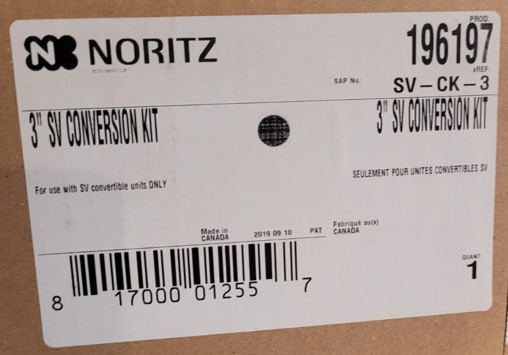 Noritz SV-CK-3 3" SV Conversion Kit