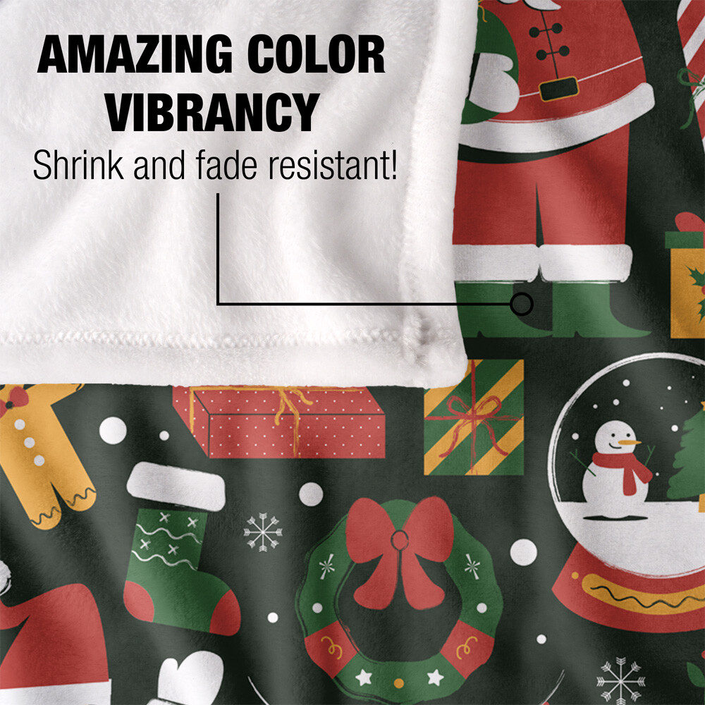Christmas Icon Pattern Silky Touch Super Soft Throw Blanket