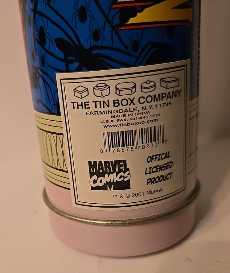 Spider-Man Metal Pencil Case with Sharpener, Ruler - 2001 Marvel Comics
