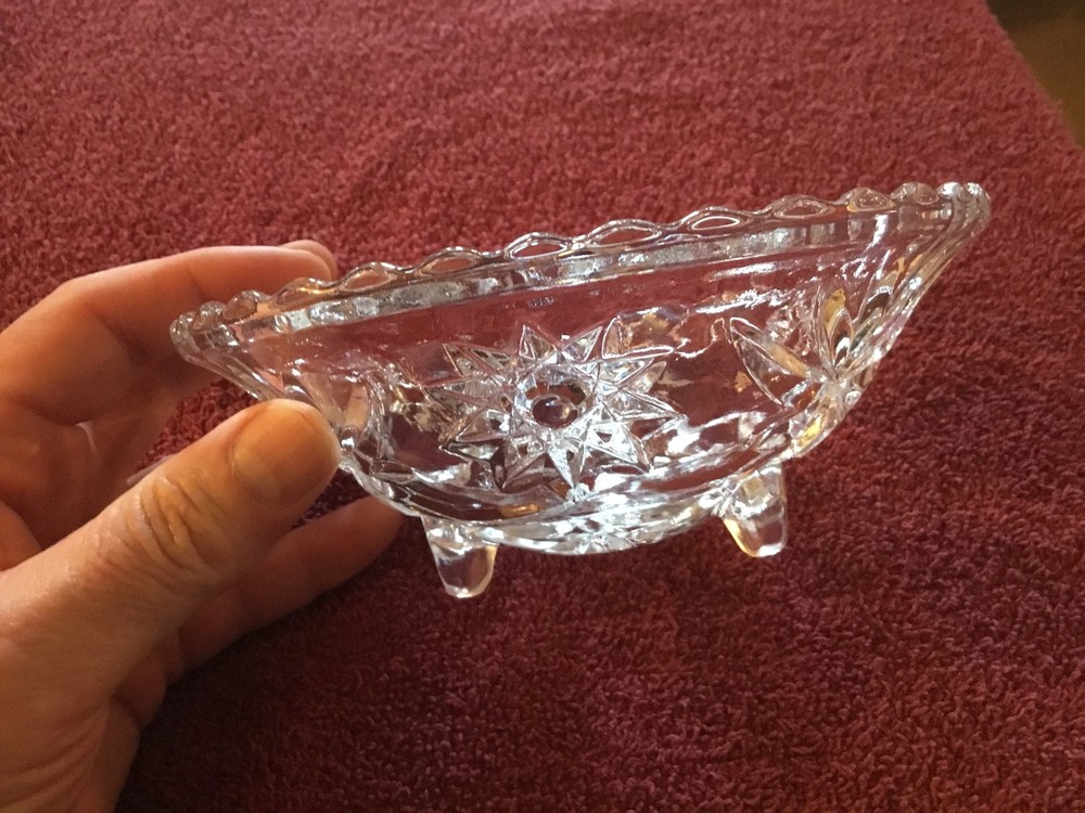 Clear Glass 3 footed dish
