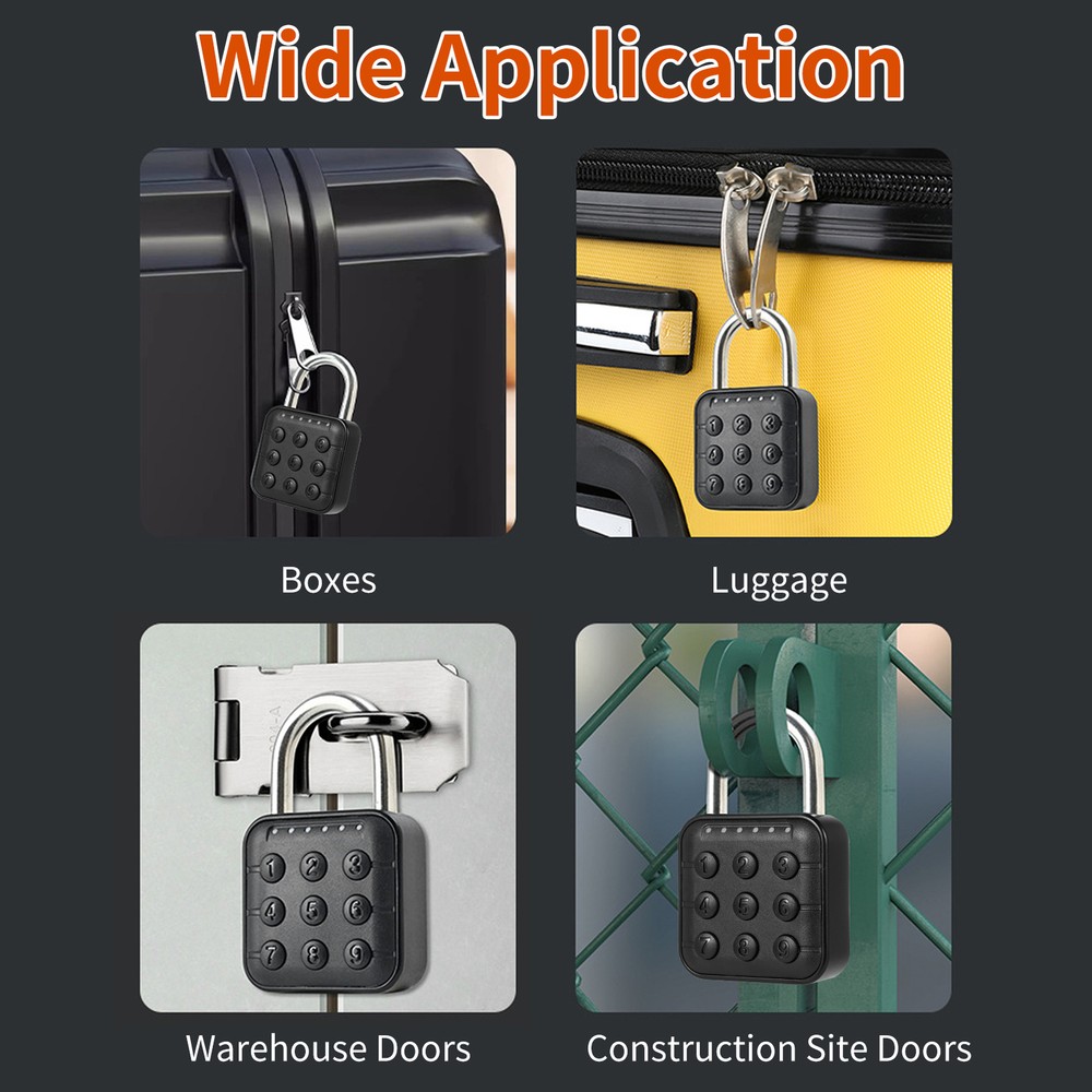 Combination Lock for Locker 6 Digit Waterproof Code Padlock for A4V3