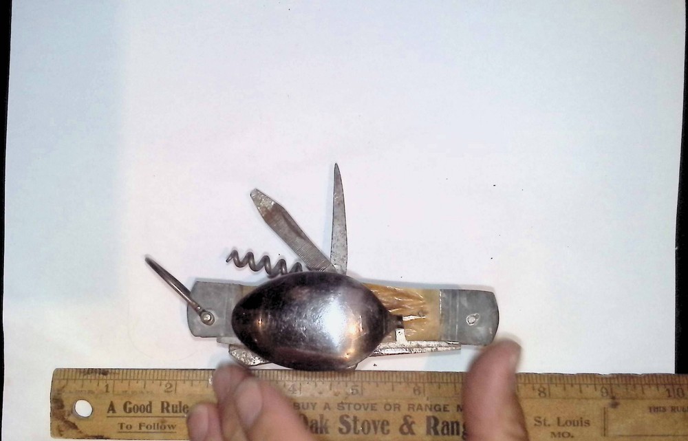 Vintage Camp Knife, Fork, Spoon 8 Functions