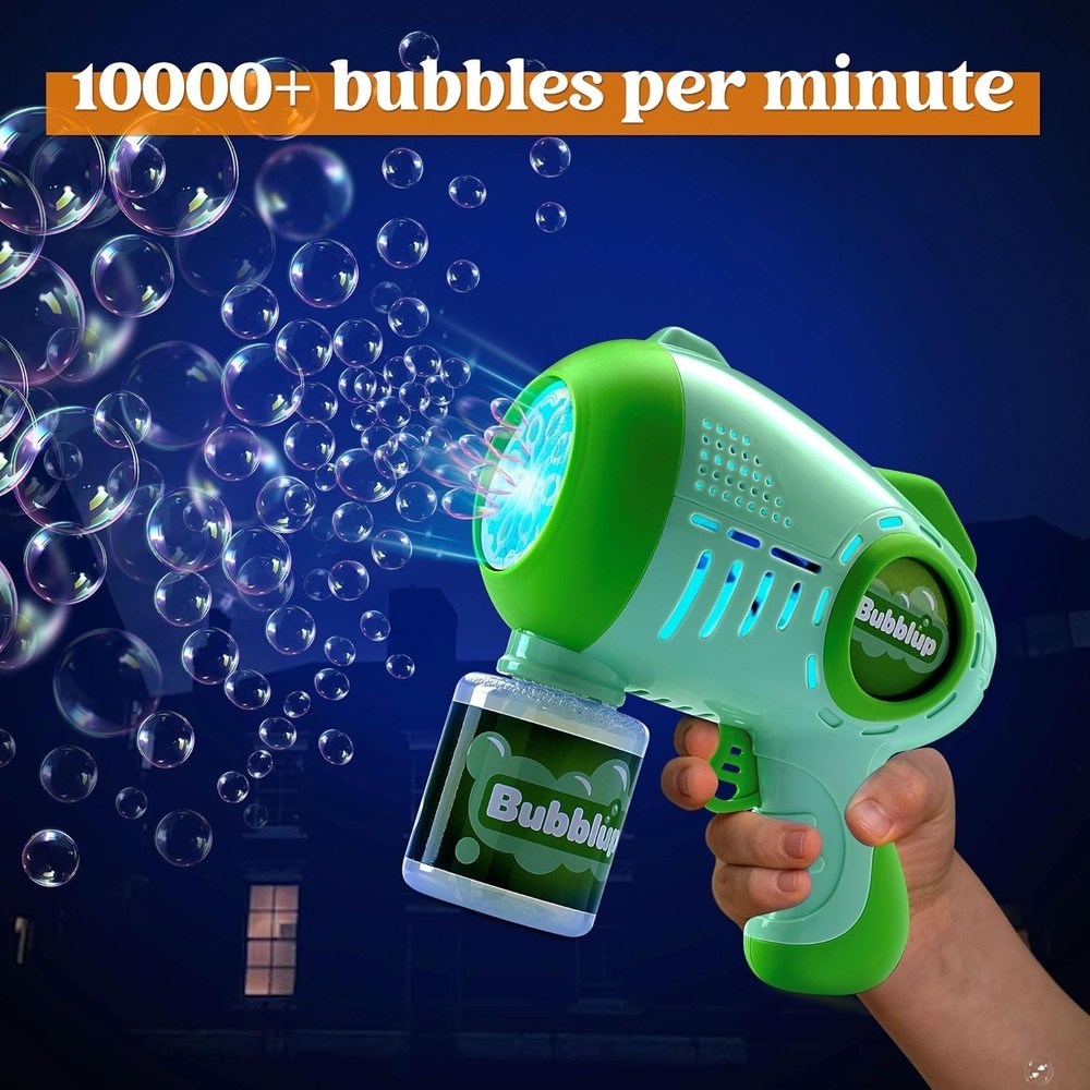 Fun Bubble Toy Set: 2 Battery-Powered Bubble Guns for Ages 3+ with Solutions