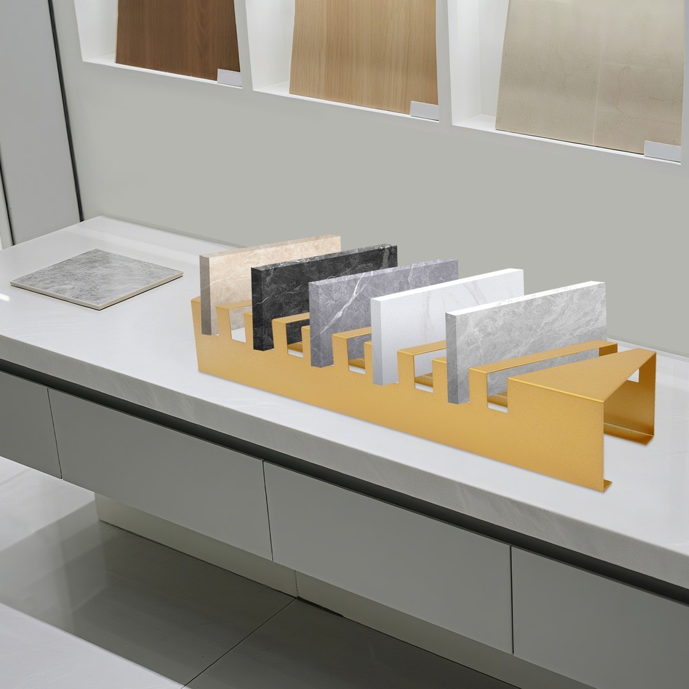 Small Tile Display Rack, Countertop 10 Slots Tile Display Stand, Tile Display