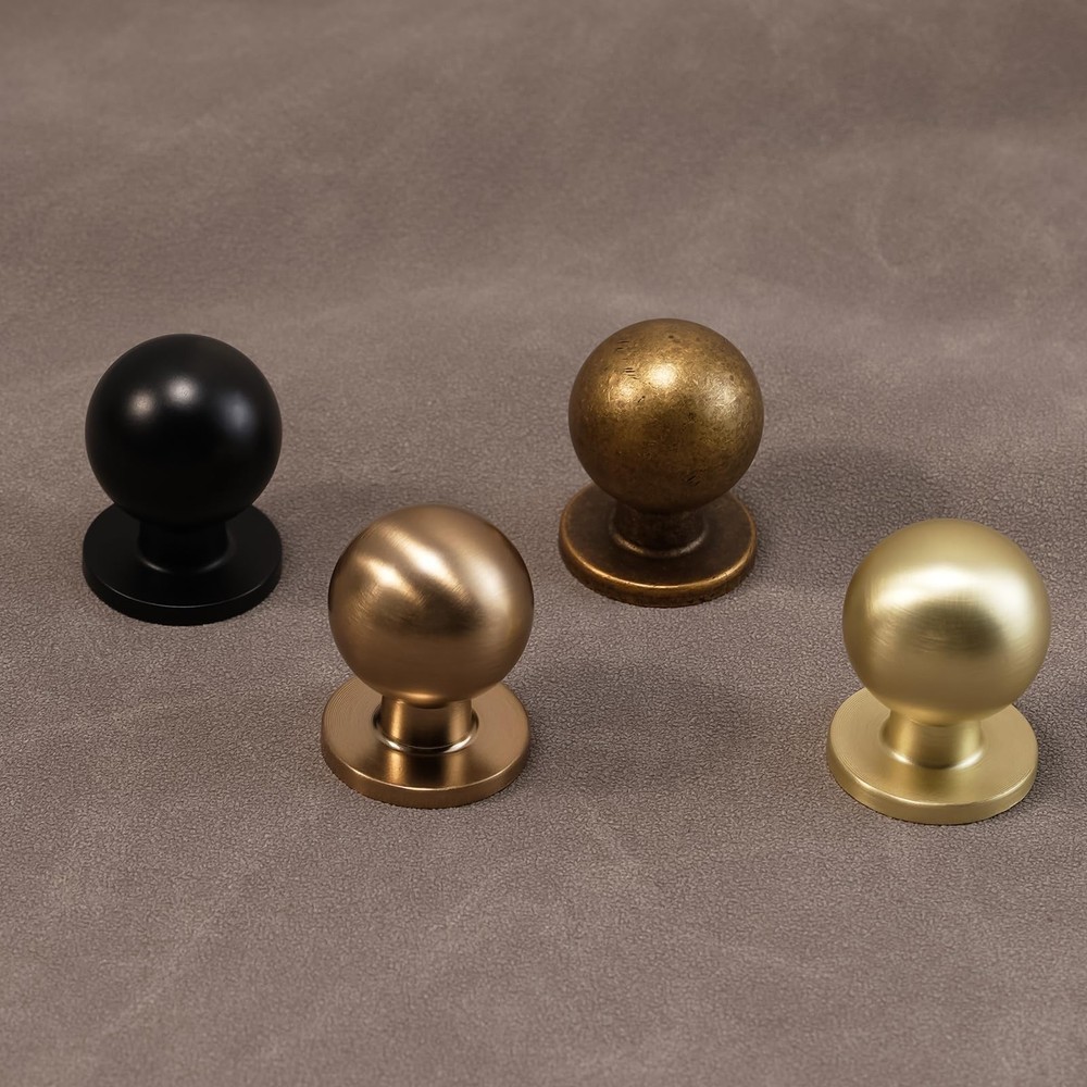 10 Pack Antique Brass Cabinet Handles and Knobs - Vintage Drawer Knobs, Kitch...