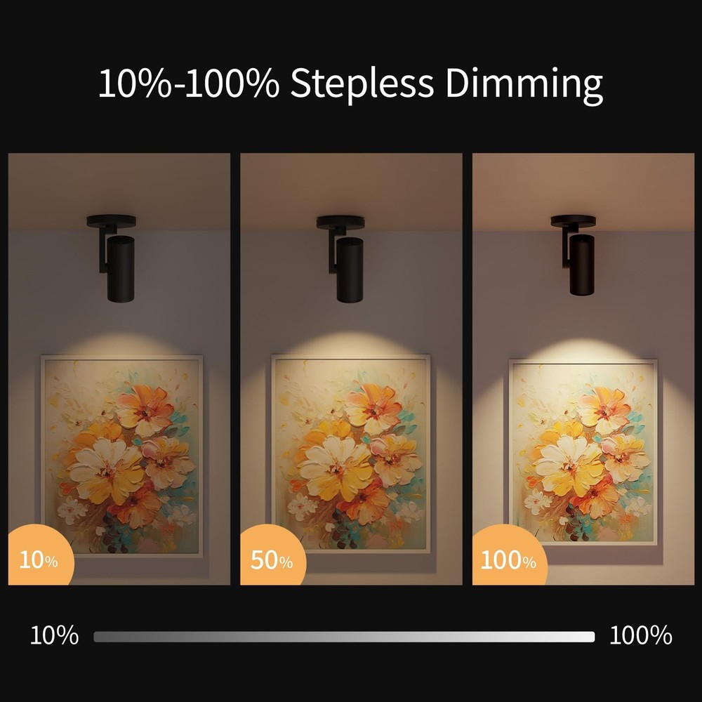 Aisilan 12W LED Zoomable Ceiling Spotlight, Dimmable Surface Mount Adjustable...