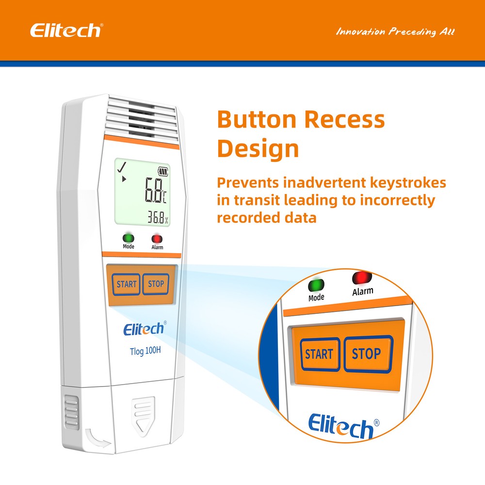 Elitech Tlog 100H Temperature Humidity Data Logger Reusable Temperature Recorder