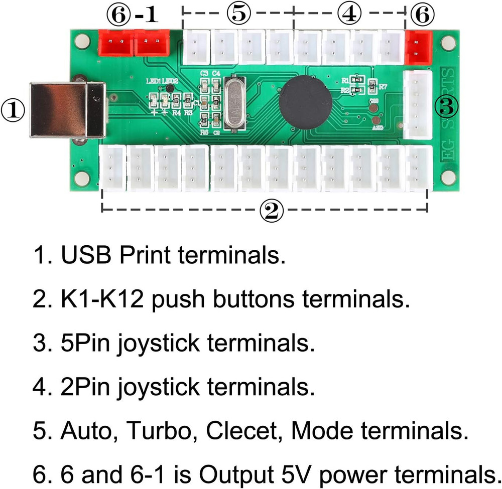 Zero Delay USB Encoder to PC LED Joystick Set Compatible LED Arcade Joystick DIY