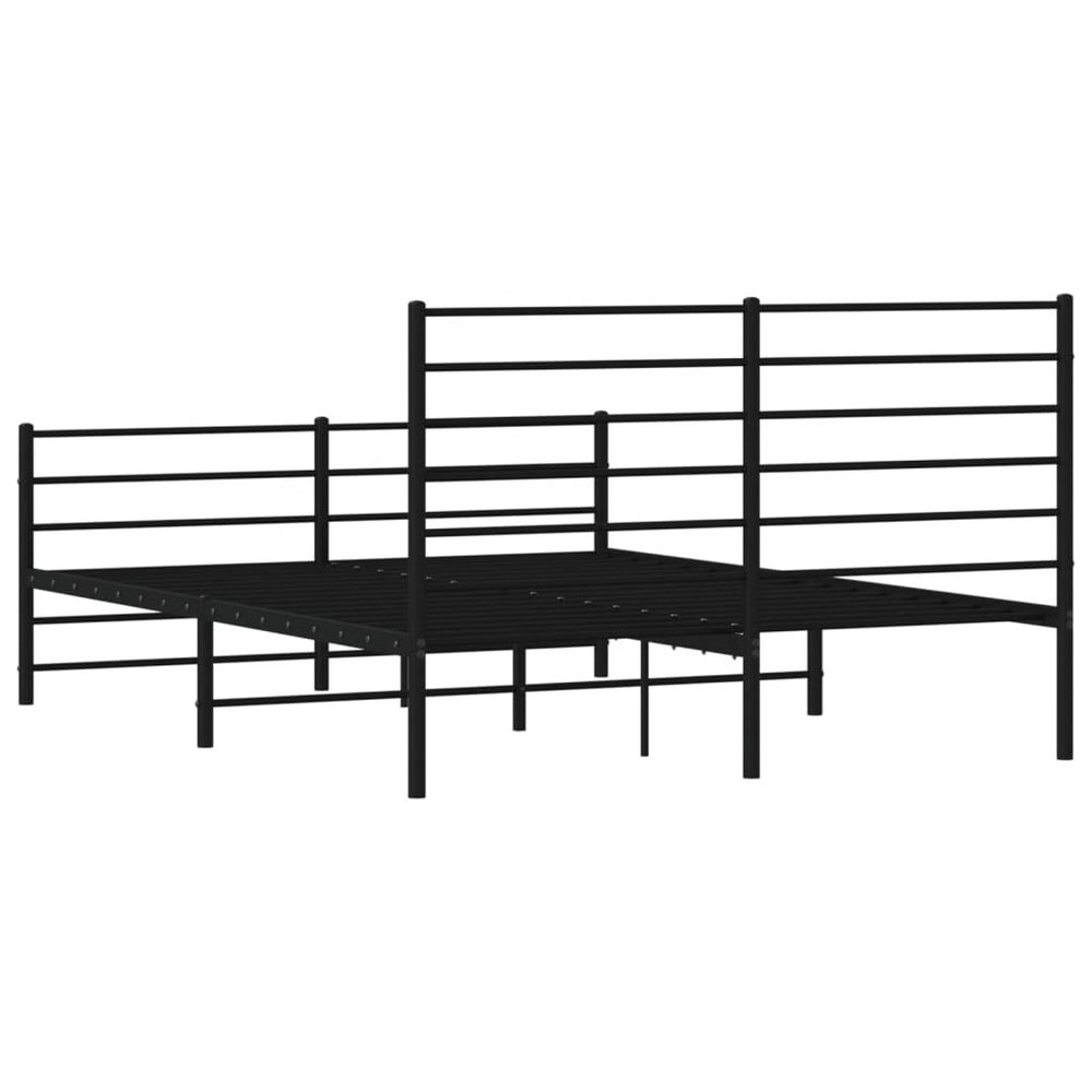 Bed Frame Black Steel King Bed Frame Rectangular Traditional